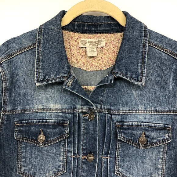 Vintage America Button Up classic  blue Denim Jacket size M - Picture 3 of 14